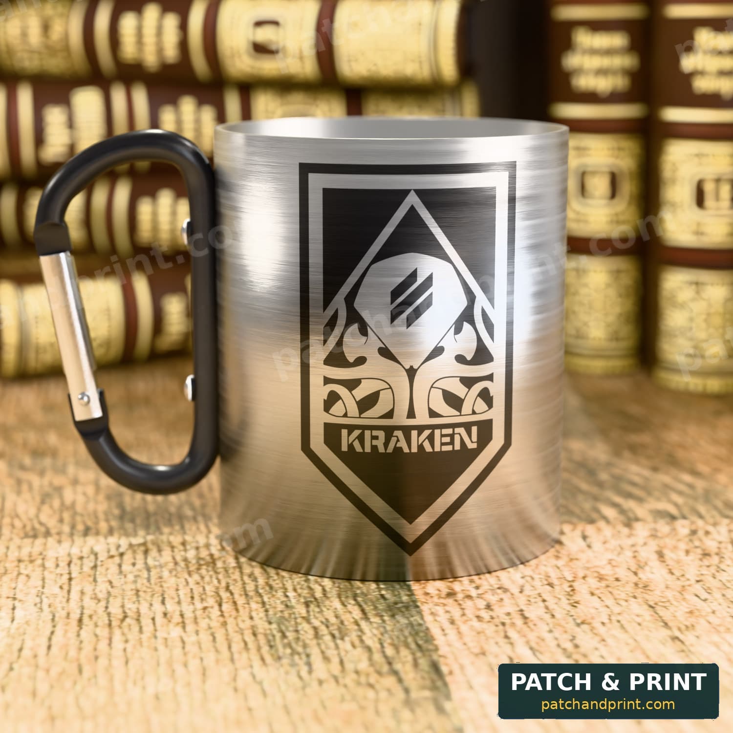 Чашка «21-й окремий полк безпілотних систем “KRAKEN 1654”» (емблема і вірш Шевченка, чорно-біла)
