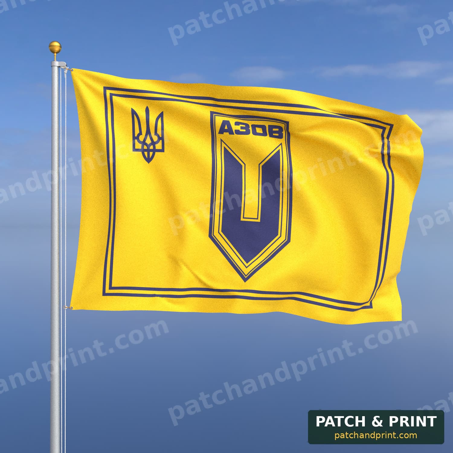 Flag "National Guard - 2nd Special Purpose Battalion of the “Azov” Brigade" (Azov Flag Background, Parade Patch)