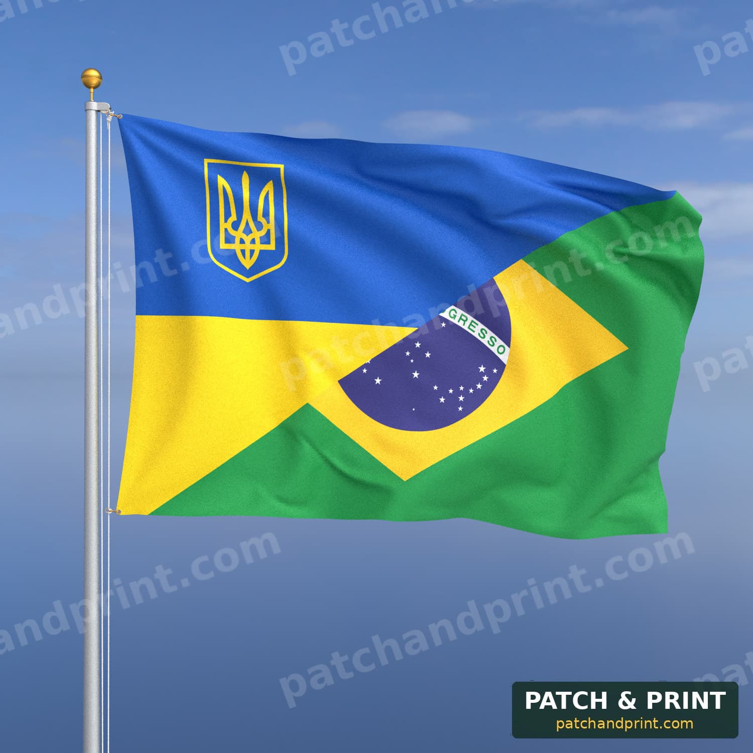 Прапор Бразилія + Україна
