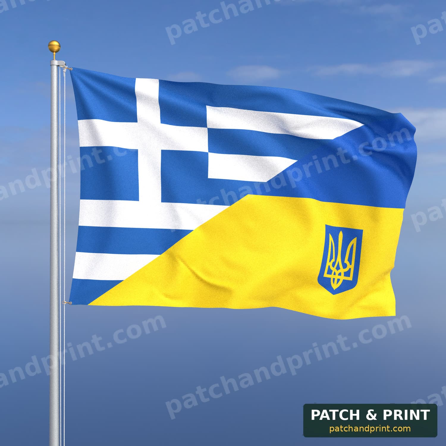 Прапор Греція + Україна
