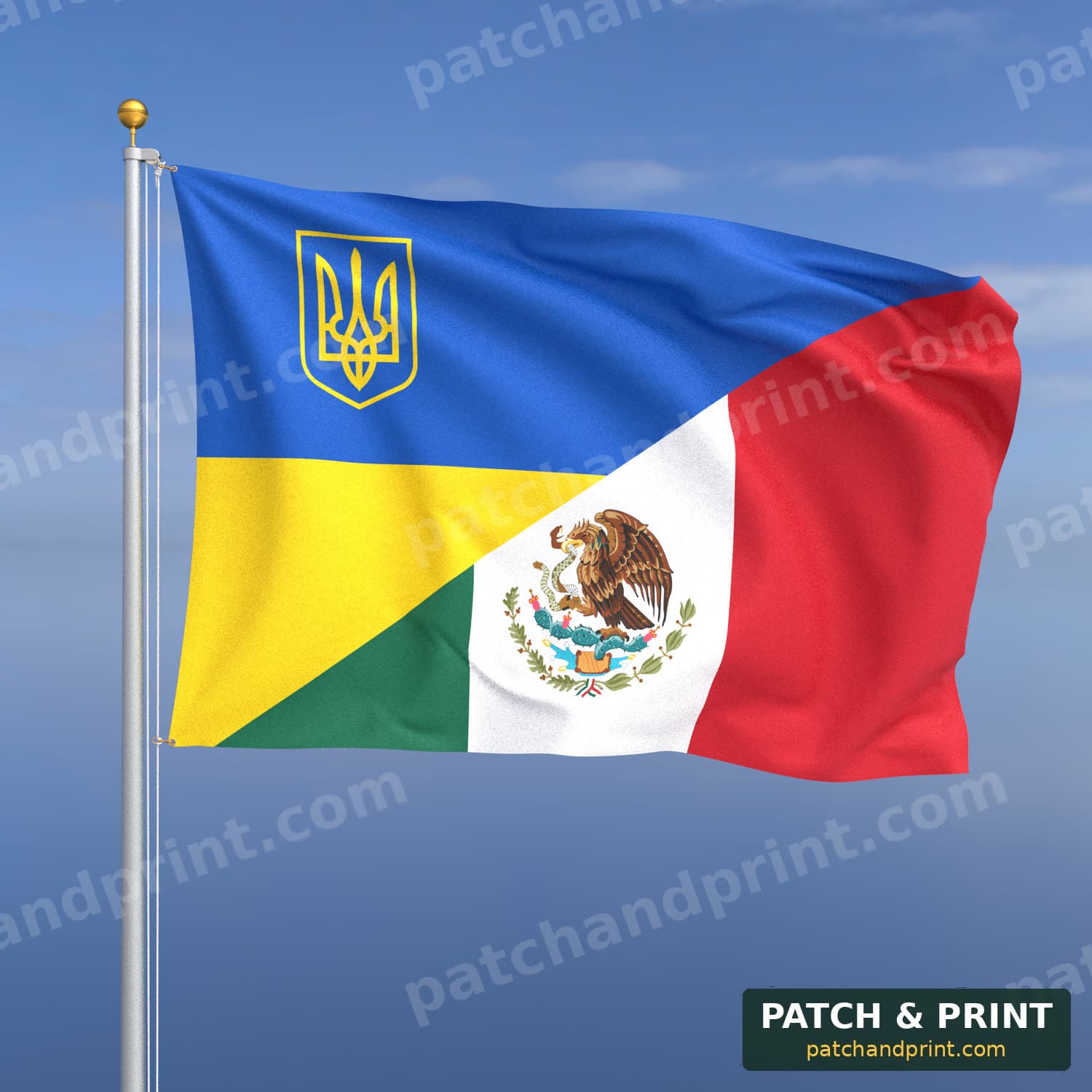 Прапор Мексика + Україна