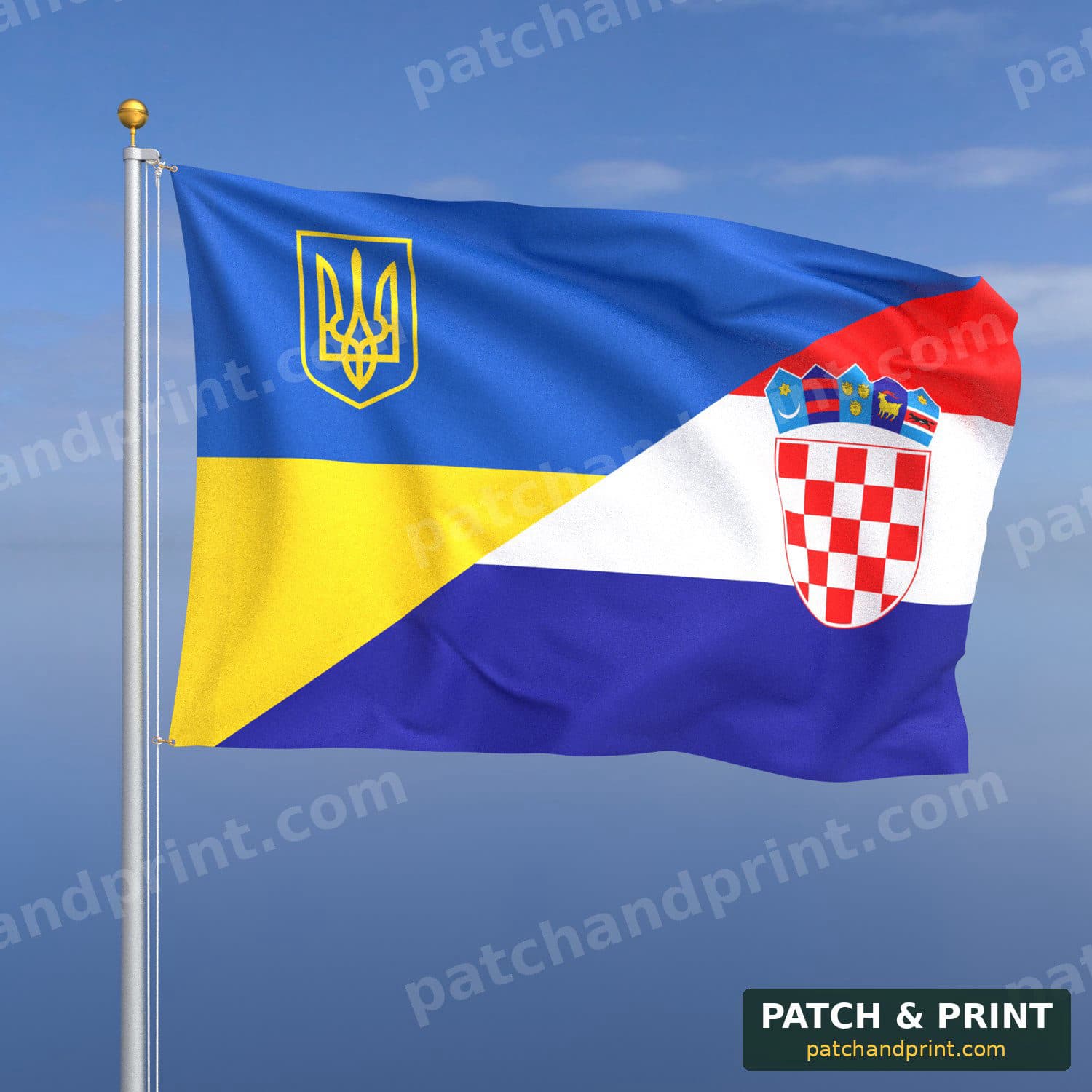 Croatia + Ukraine Flag