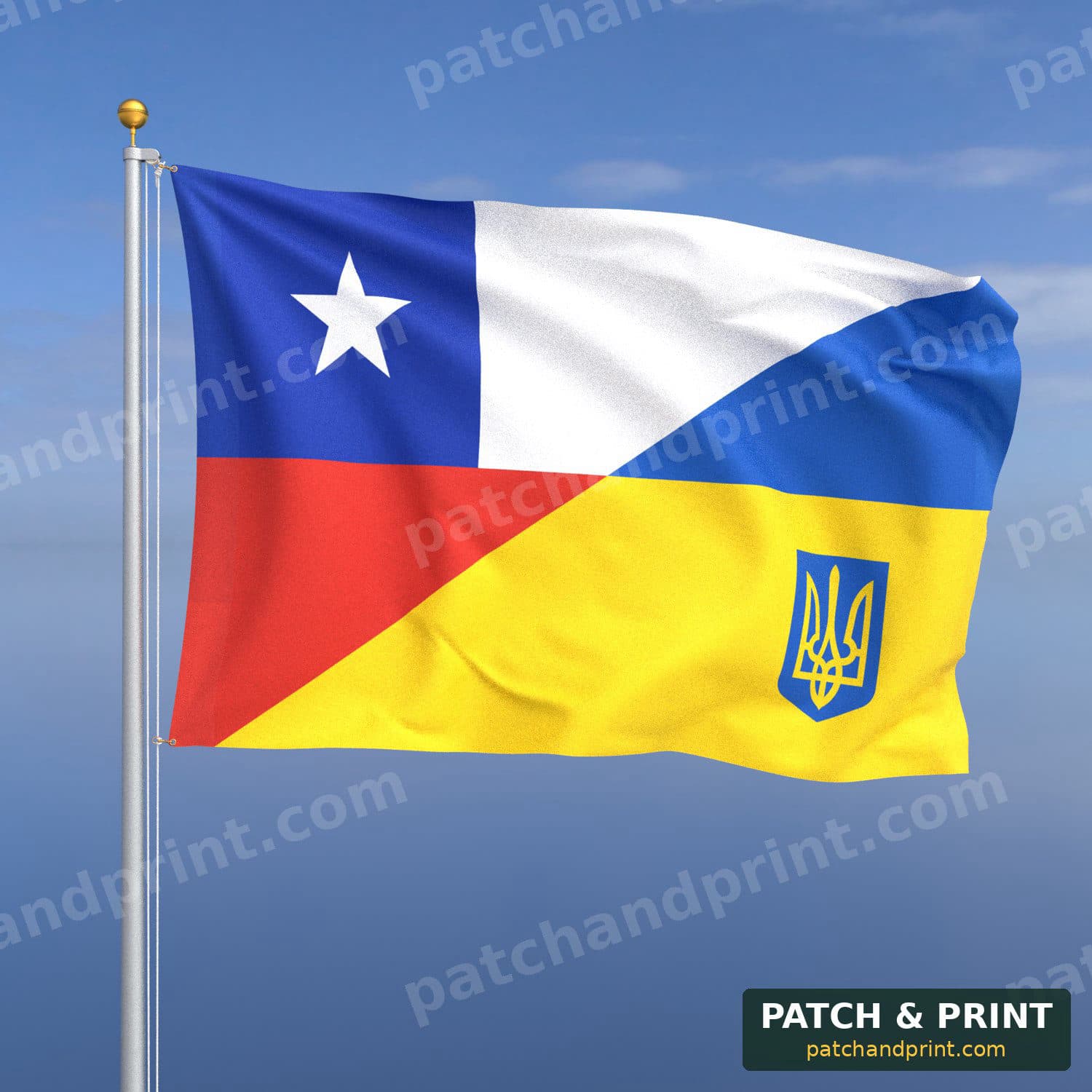 Chile + Ukraine Flag